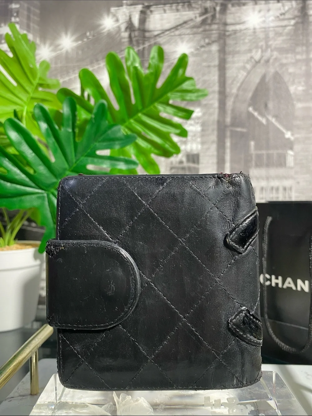 Authentic Chanel Cambon Line Quilted Wallet